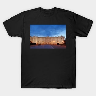 Royal Palace, Palace, Palacio Real, Plaza de Oriente, dusk, Madrid, Spain, Europe T-Shirt